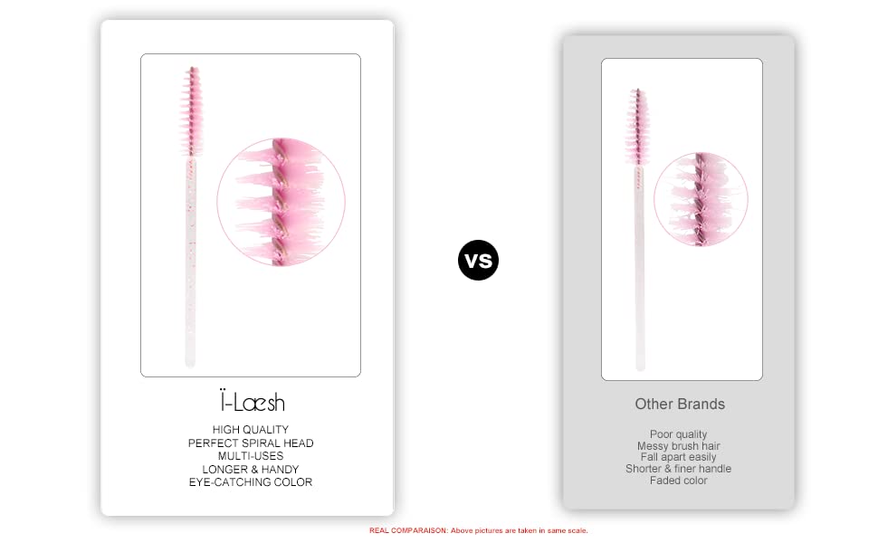 i-Laesh Crystal Mascara Wands Disposable, Eyebrow / Eyelash Brushes for Eyelash Extensions, Lashes Makeup Tool 100 Pcs（White）
