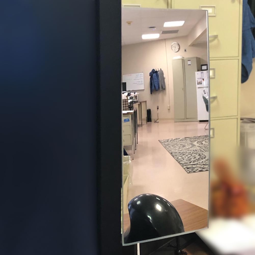 Ampper Clip On Security Mirror, Convex Cubicle Mirror for Personal Safety and Security Desk Rear View Monitors or Anywhere (6.69" x 2.95", Rectangle)