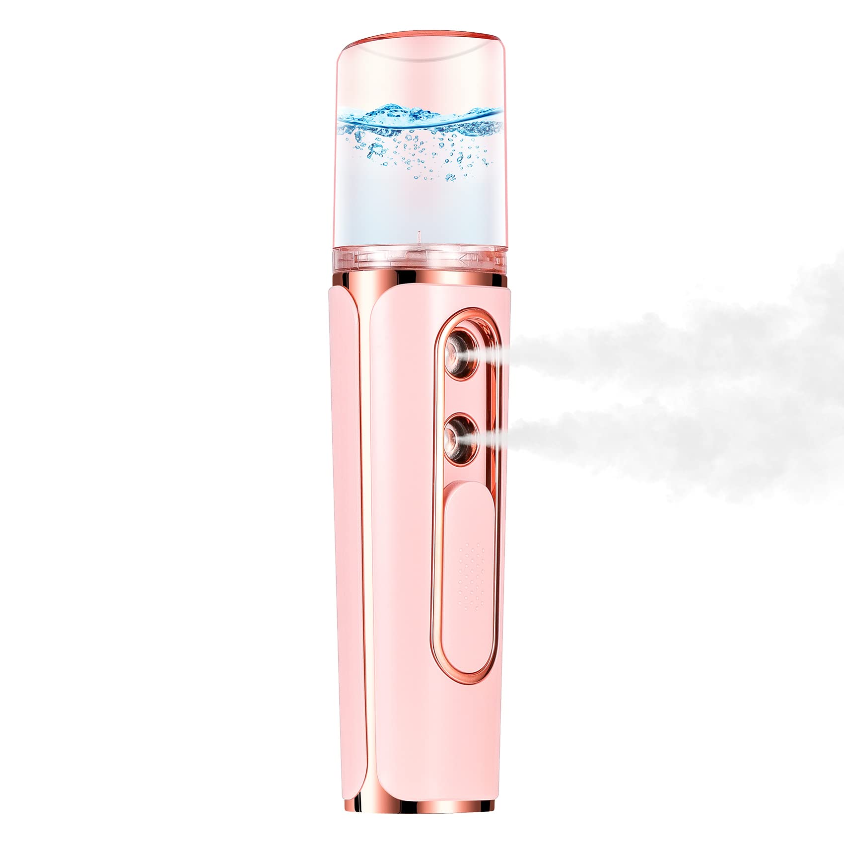 Nano Facial Mister, Double Hole Portable Cool Mist Moisturizing Face Eye Lash Mister, Facial Sprayer for Skin Care, Makeup, Eyelash Extensions [White]