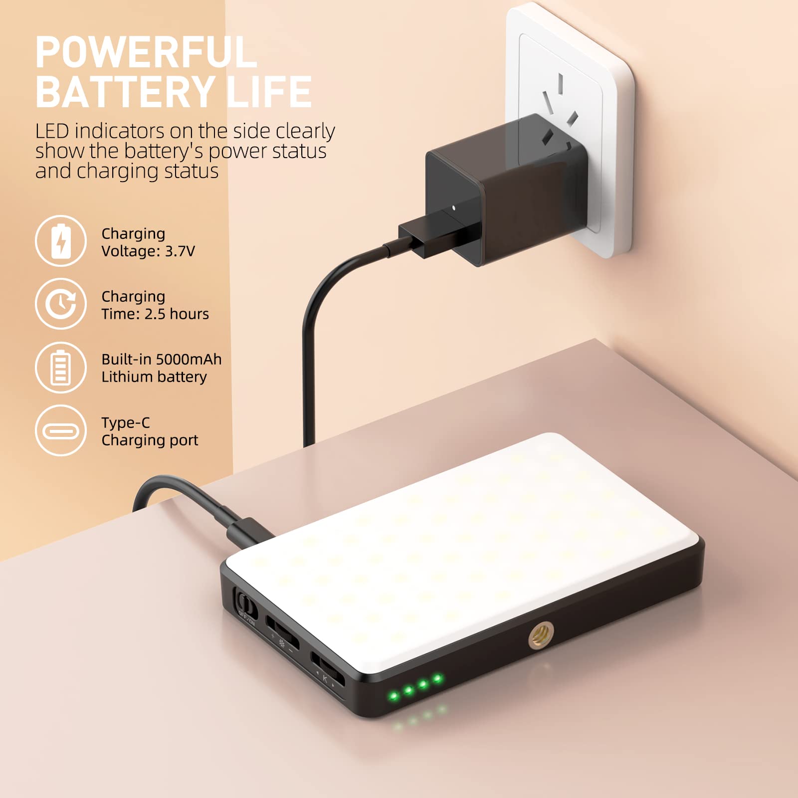 120 LED Phone Light, Selfie Light, Adjusted 3 Light Modes