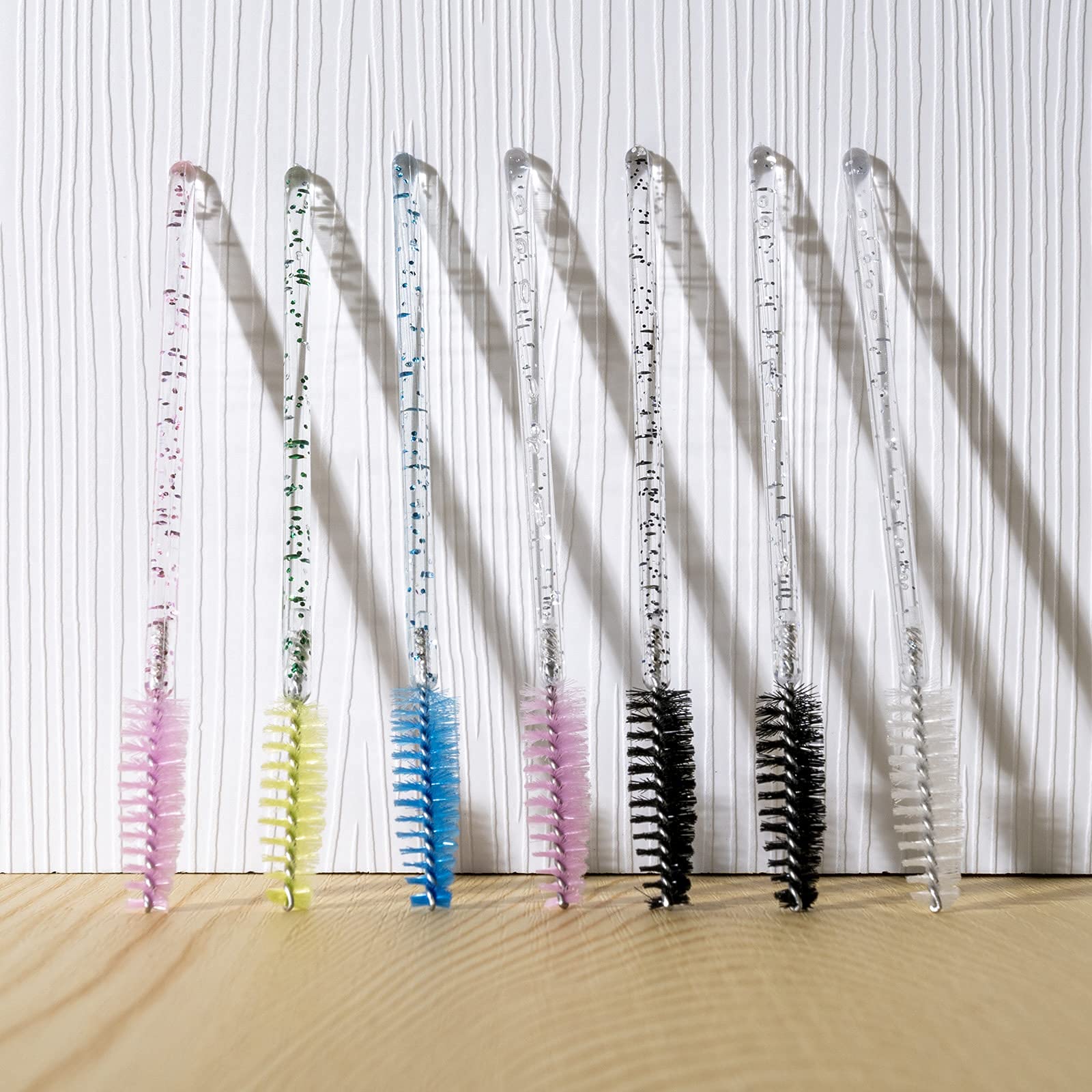 i-Laesh Crystal Mascara Wands Disposable, Eyebrow / Eyelash Brushes for Eyelash Extensions, Lashes Makeup Tool 100 Pcs（White）