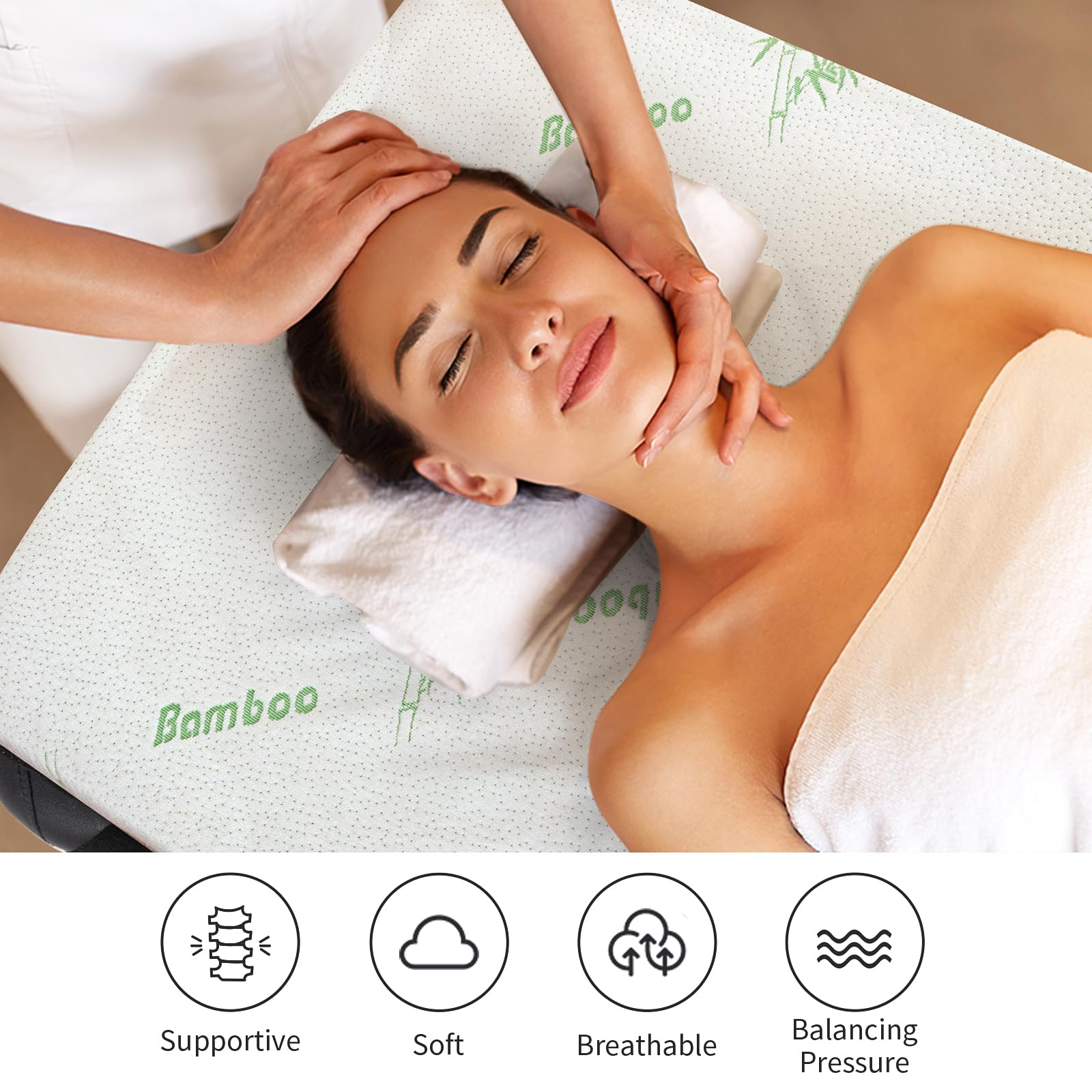 Foam Massage Bed Mattress Topper with Cooling Rayon Derived from Bamboo Cover