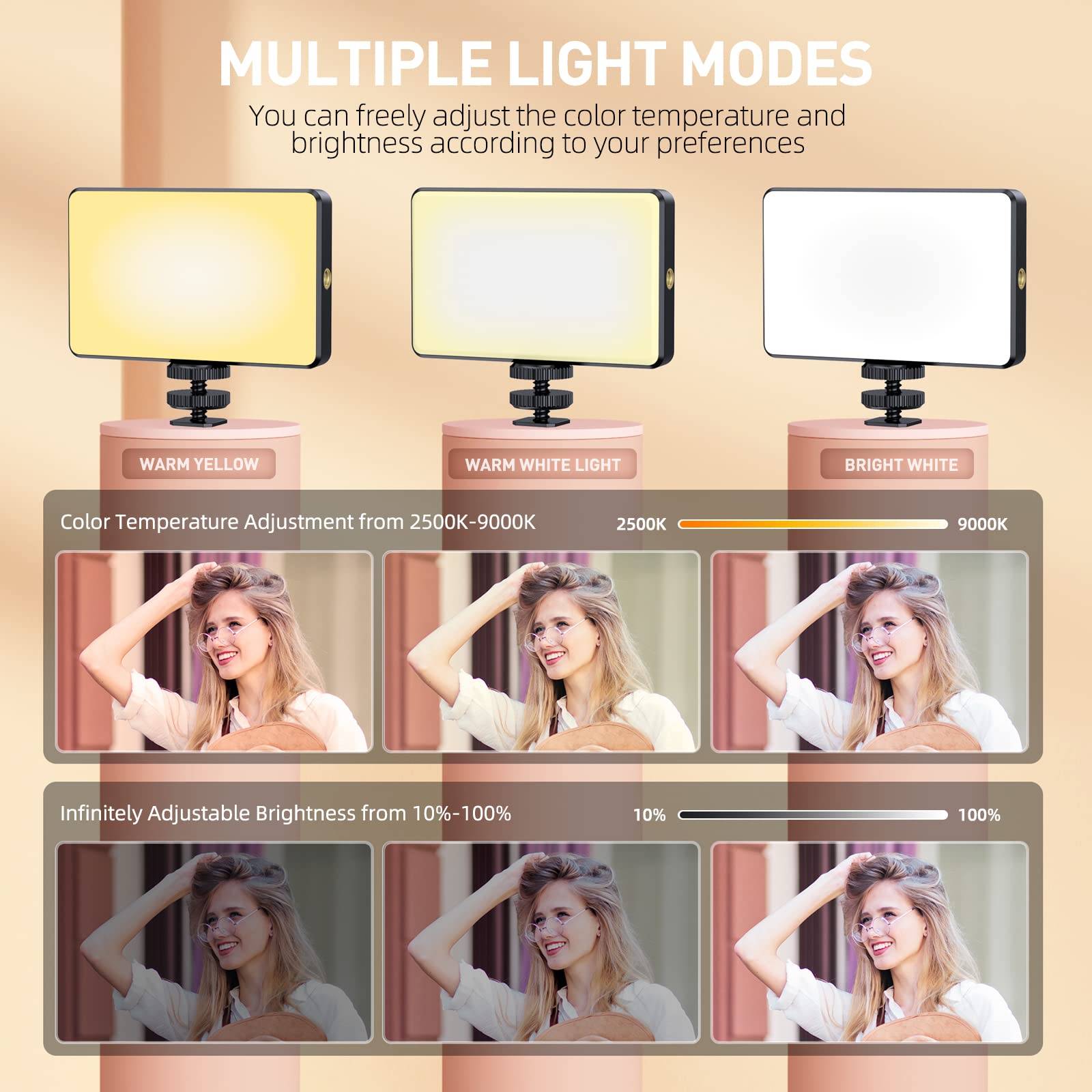 120 LED Phone Light, Selfie Light, Adjusted 3 Light Modes