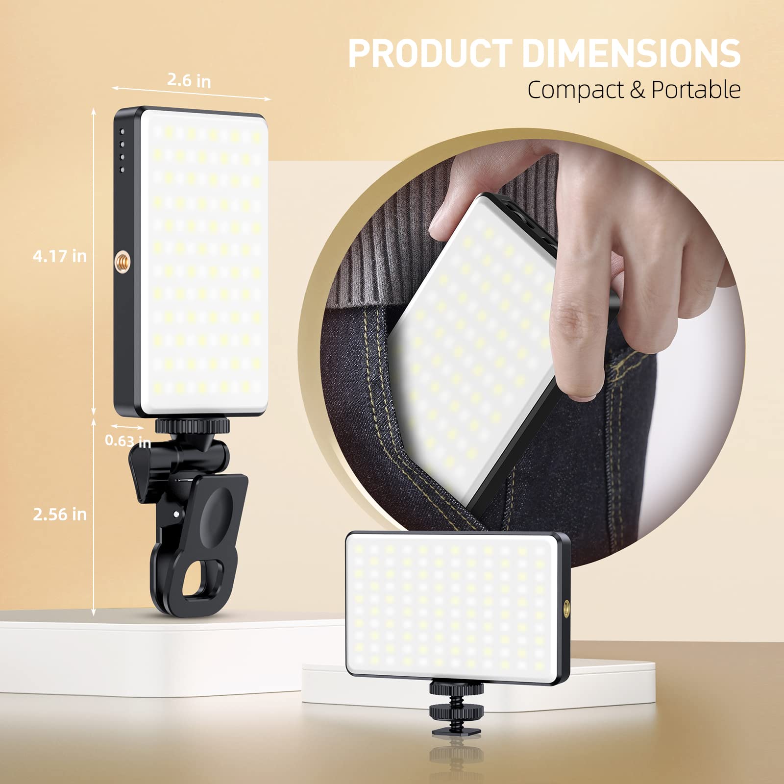 120 LED Phone Light, Selfie Light, Adjusted 3 Light Modes