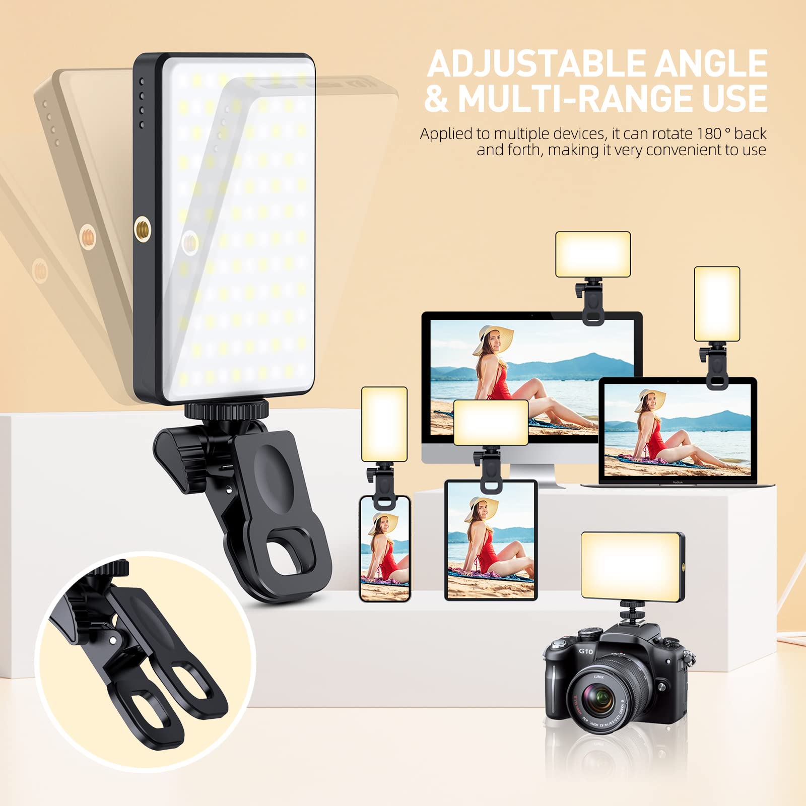 120 LED Phone Light, Selfie Light, Adjusted 3 Light Modes