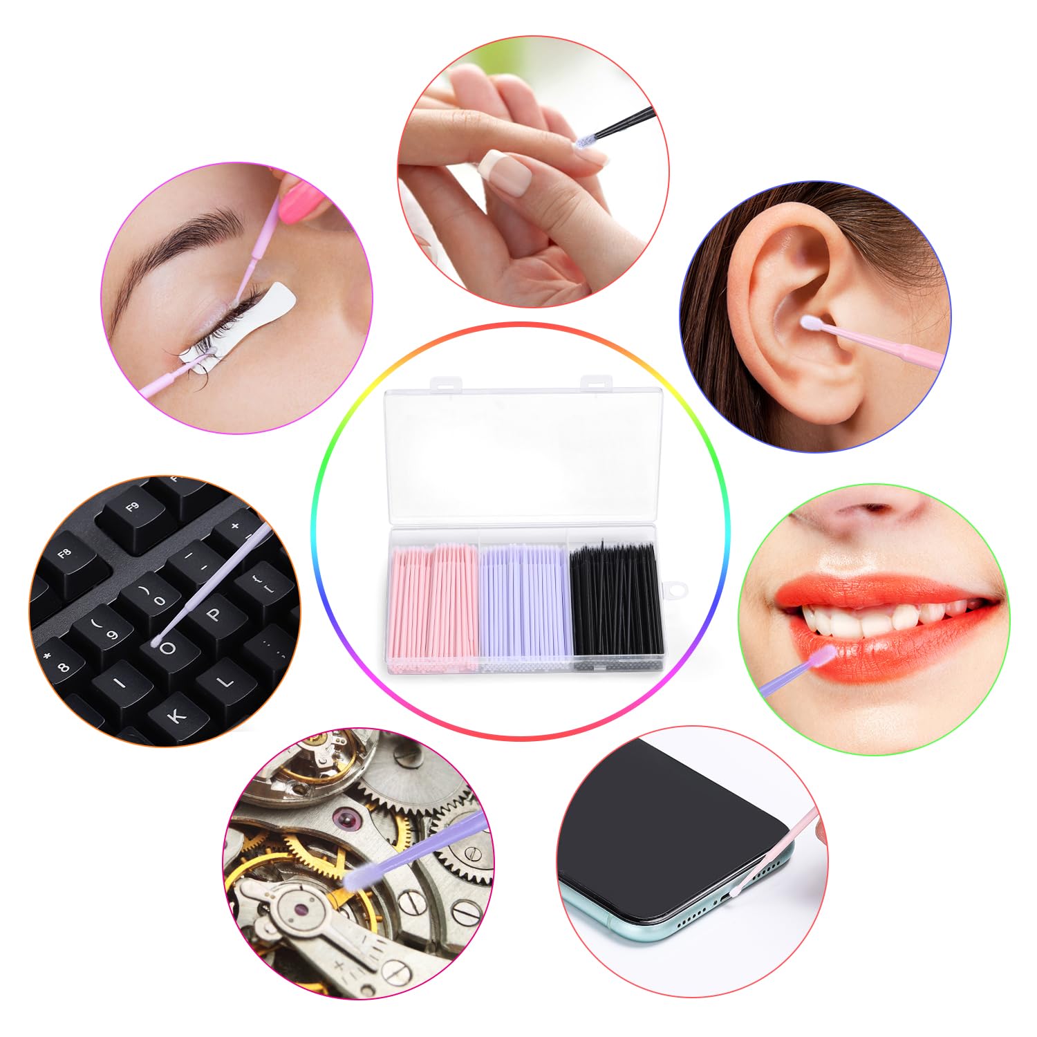 Disposable 2mm Precision Mascara swab, For Cleaning and Applying Makeup