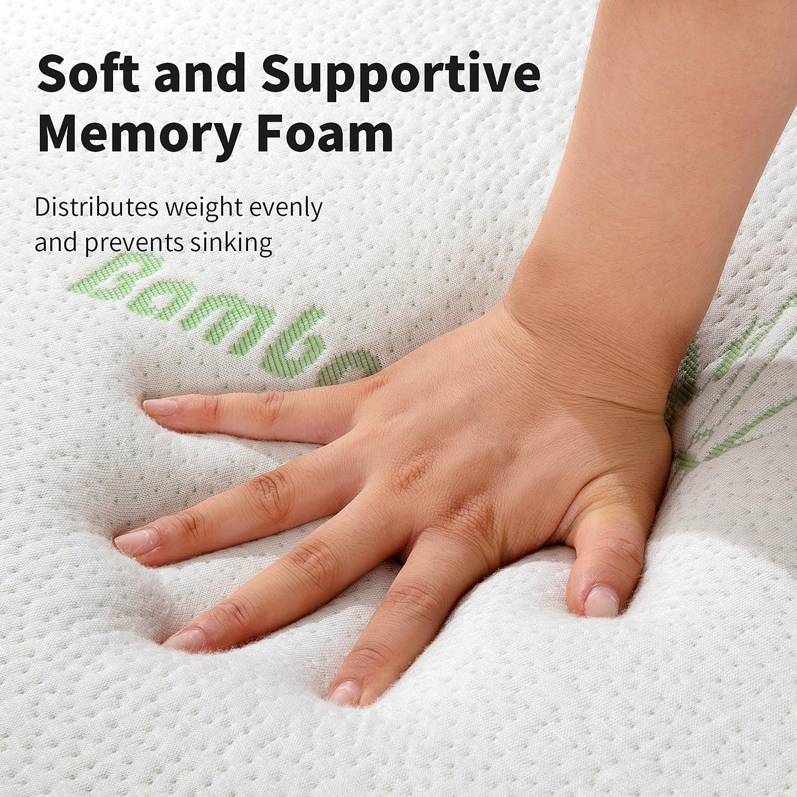 Foam Massage Bed Mattress Topper with Cooling Rayon Derived from Bamboo Cover